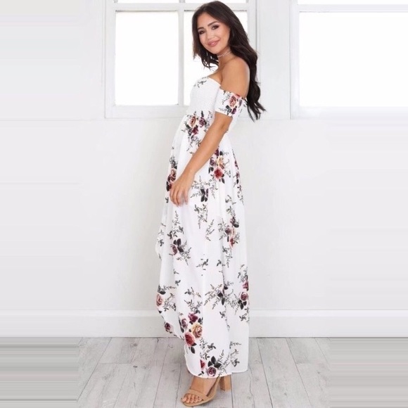 Off Shoulder Faux Wrap Floral Dress - Picture 5 of 8